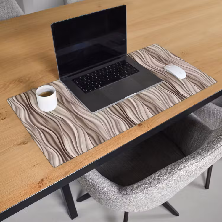 Bureau onderlegger - Golven - 3D - Crème — 3