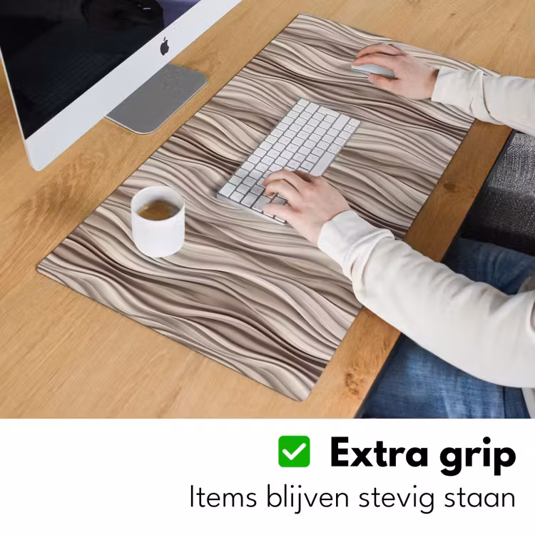 Bureau onderlegger - Golven - 3D - Crème — 6
