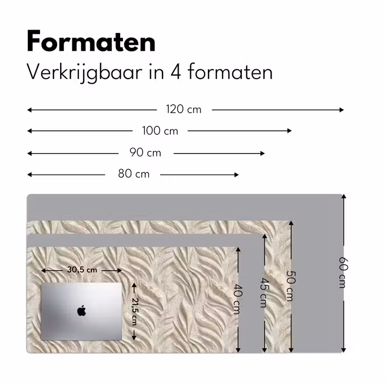 Bureau onderlegger - Textuur - Reliëf - Beige — 8