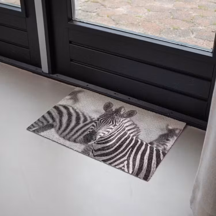 Deurmat - Zebra's - Zwart - Wit — 2