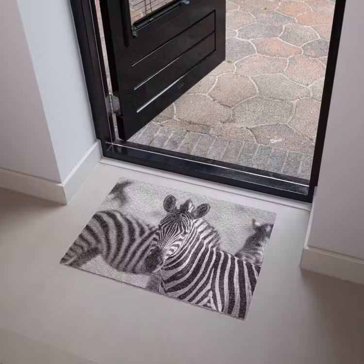 Deurmat - Zebra's - Zwart - Wit — 4