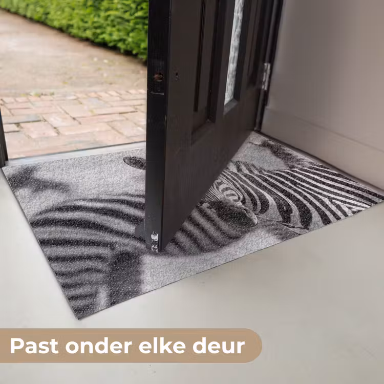 Deurmat - Zebra's - Zwart - Wit — 7