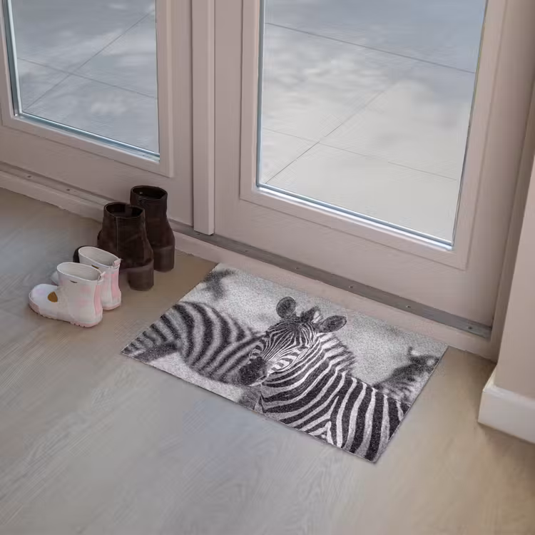 Deurmat - Zebra's - Zwart - Wit — 8