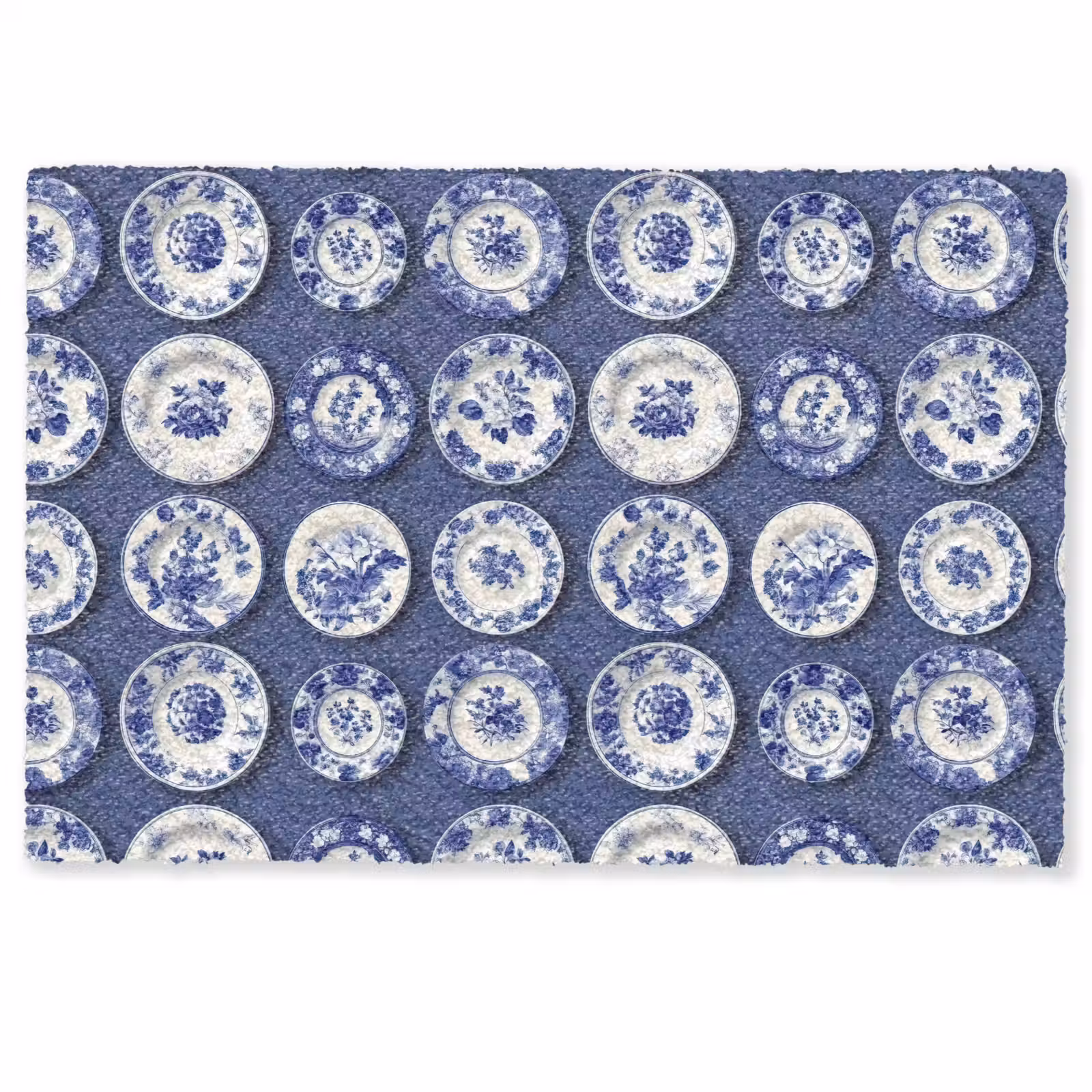 Deurmat - Borden - Floraal - Blauw — 1