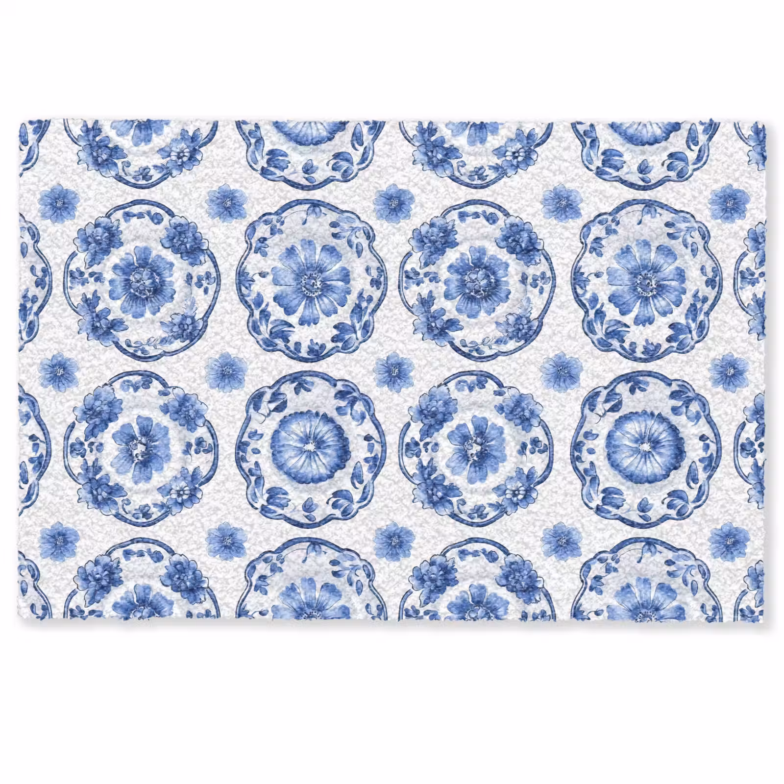 Deurmat - Sierborden - Bloemen - Blauw — 1