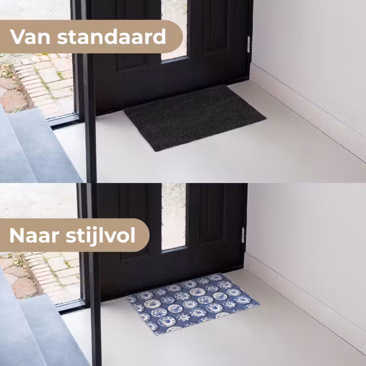 Deurmat - Borden - Floraal - Blauw — 3
