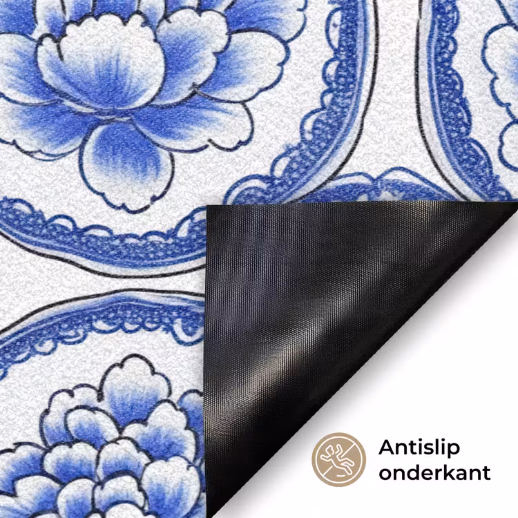 Deurmat - Cirkels - Bloemen - Blauw — 6