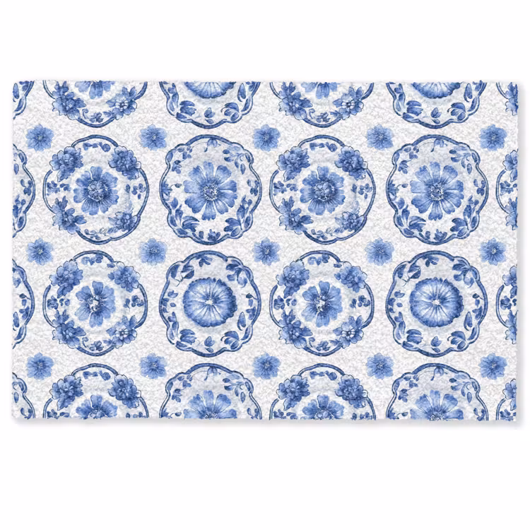 Deurmat - Sierborden - Bloemen - Blauw — 1