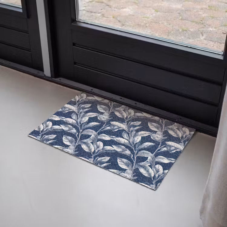 Deurmat - Botanisch - Patroon - Blauw — 2
