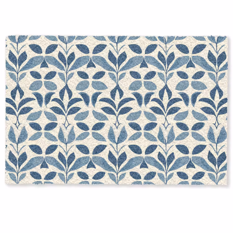 Deurmat - Flora - Modern - Blauw — 1