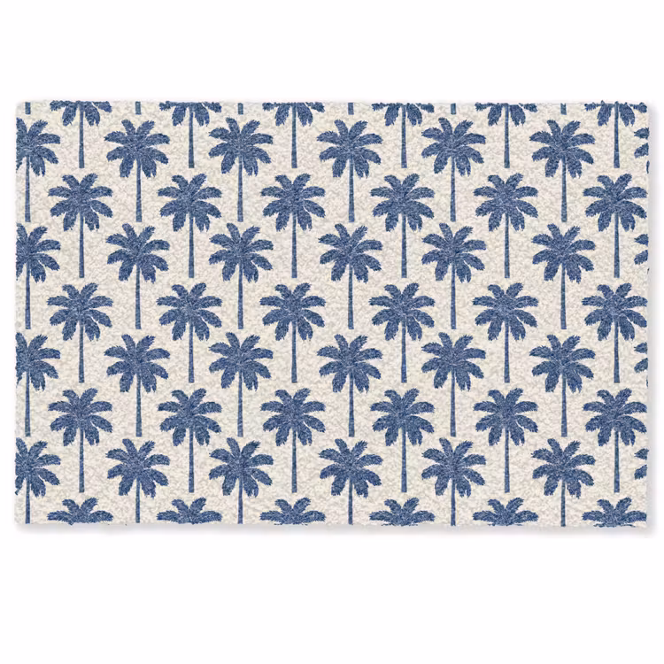Deurmat - Symmetrisch - Palm - Blauw — 1