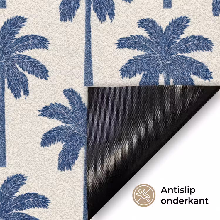 Deurmat - Symmetrisch - Palm - Blauw — 6