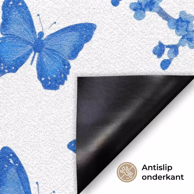 Deurmat - Vlinder - Bloemen - Blauw — 6