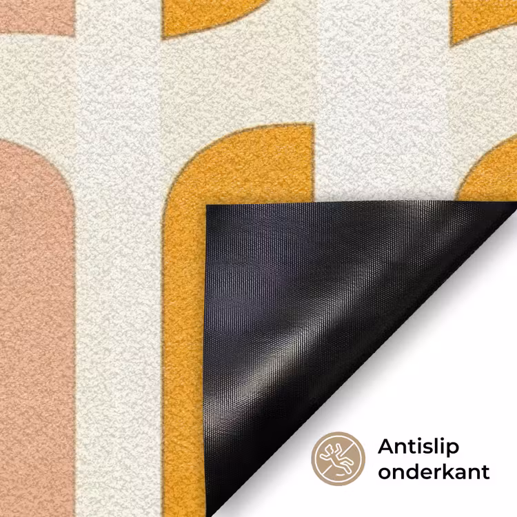 Deurmat - Geometrisch - Patroon - Geel - Roze — 6