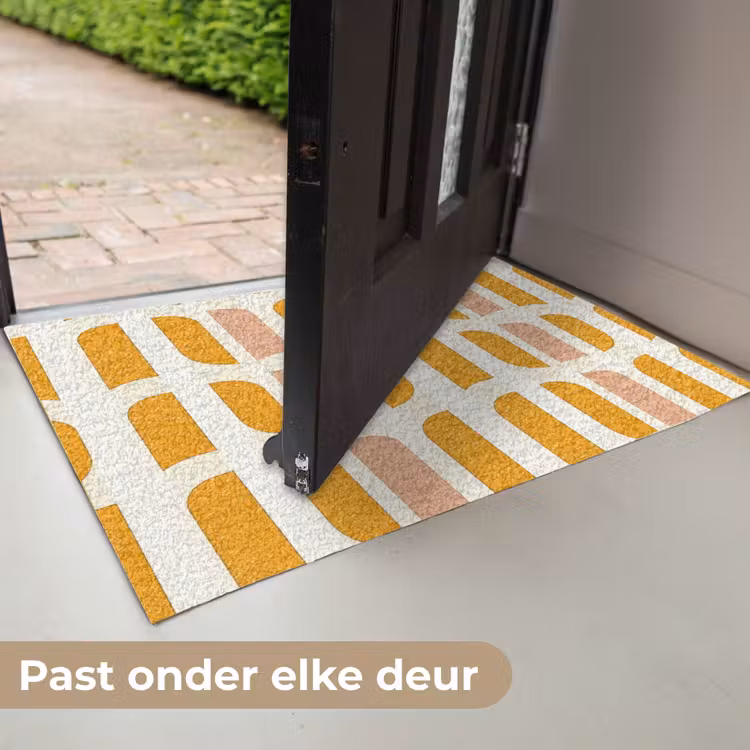 Deurmat - Geometrisch - Patroon - Geel - Roze — 7