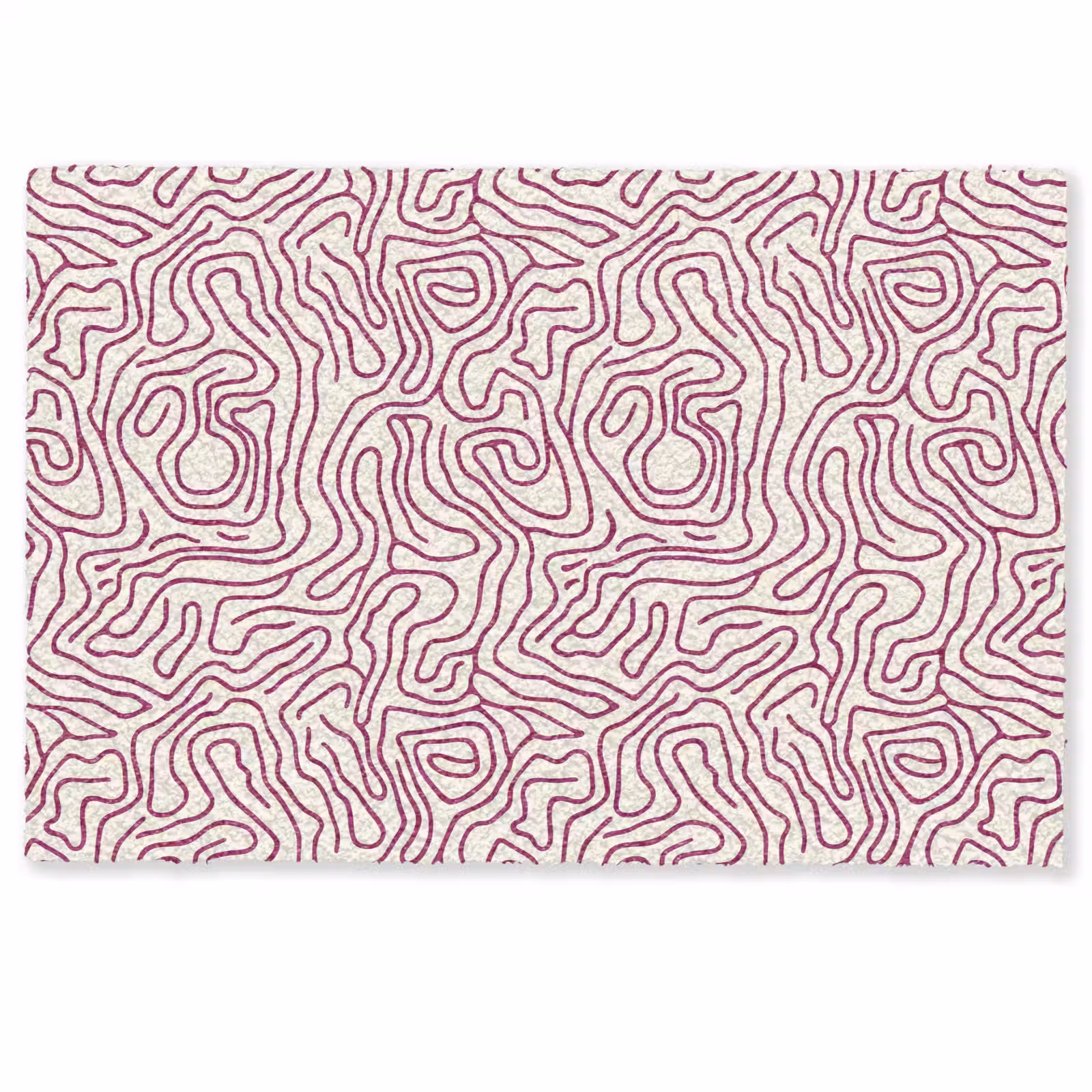 Deurmat - Kronkelende lijn - Magenta - Crème — 1