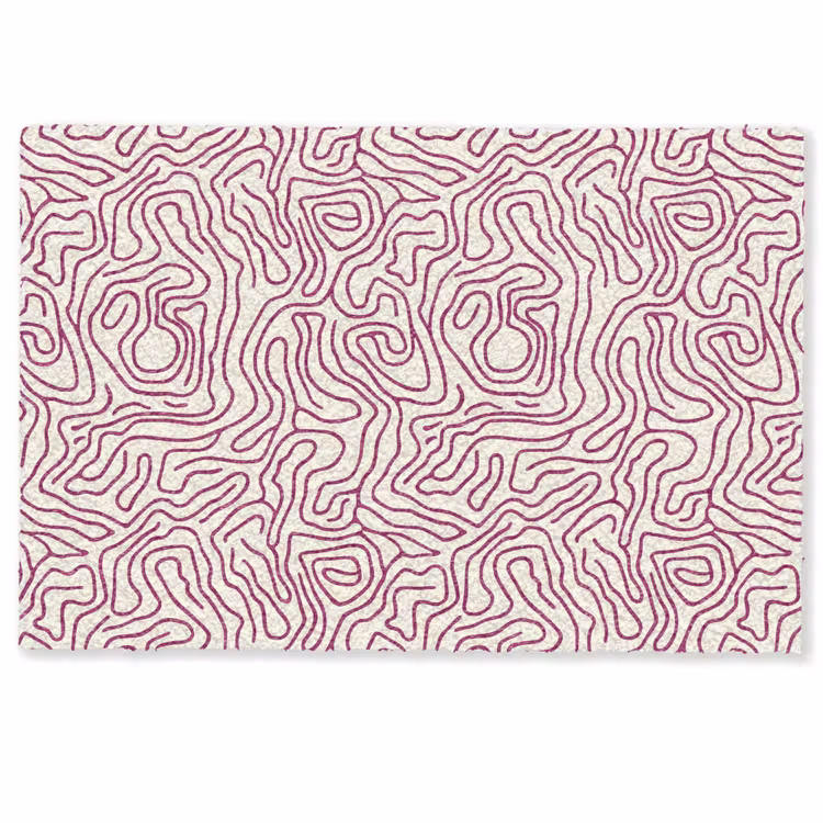 Deurmat - Kronkelende lijn - Magenta - Crème — 1