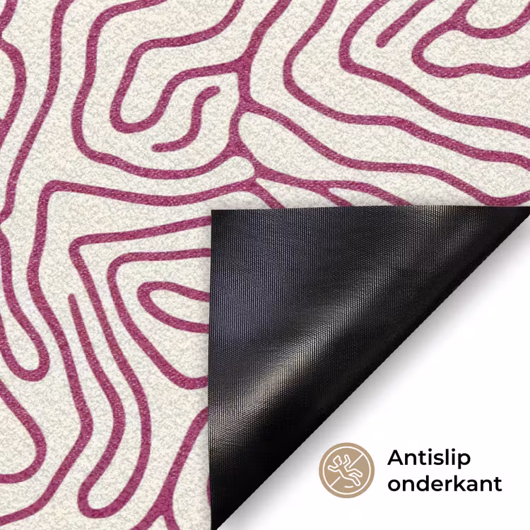Deurmat - Kronkelende lijn - Magenta - Crème — 6