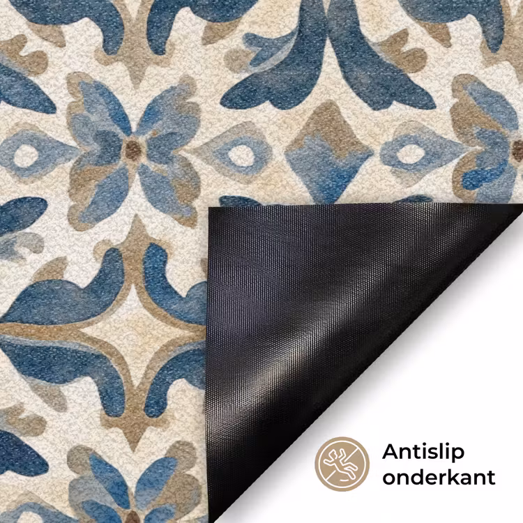 Deurmat - Tegel - Patroon - Blauw - Beige — 6