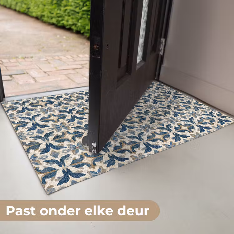 Deurmat - Tegel - Patroon - Blauw - Beige — 7