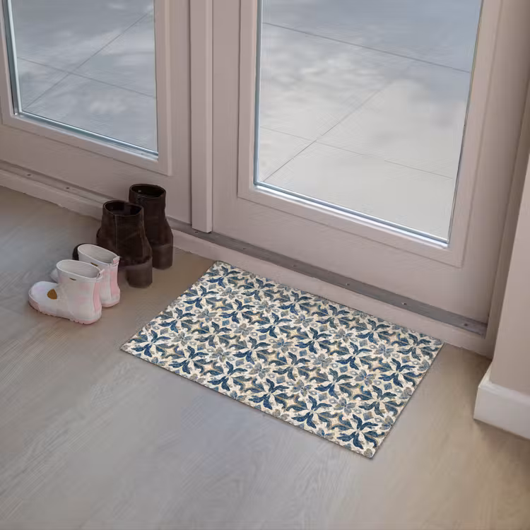 Deurmat - Tegel - Patroon - Blauw - Beige — 8