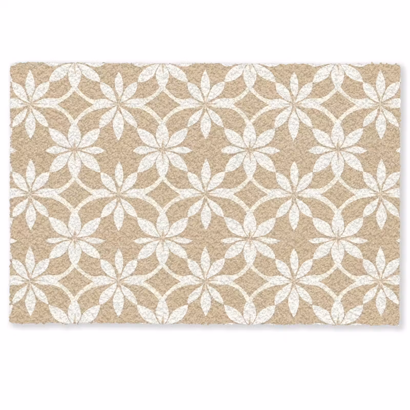 Deurmat - Bloemen - Patroon - Beige — 1
