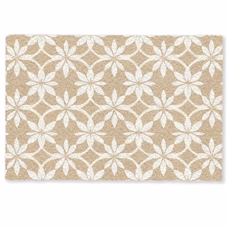 Deurmat - Bloemen - Patroon - Beige — 1