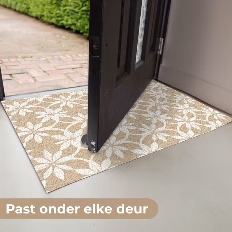 Deurmat - Bloemen - Patroon - Beige — 7