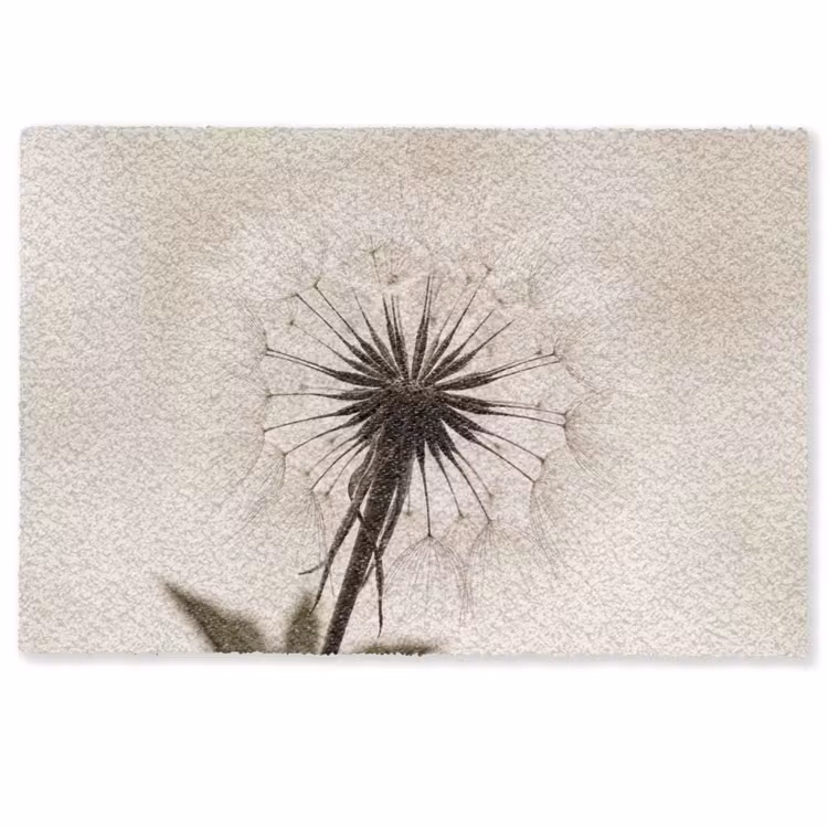 Deurmat - Paardenbloem - Minimalistisch - Wit — 1
