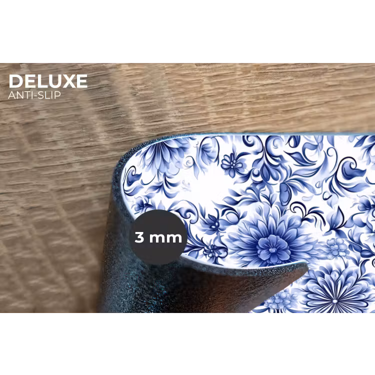 Placemat - 6 stuks - Bloemen - Blauw - Patroon - Wit — 4