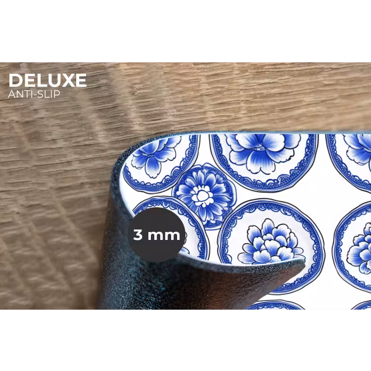 Placemat - 6 stuks - Cirkels - Bloemen - Blauw — 4