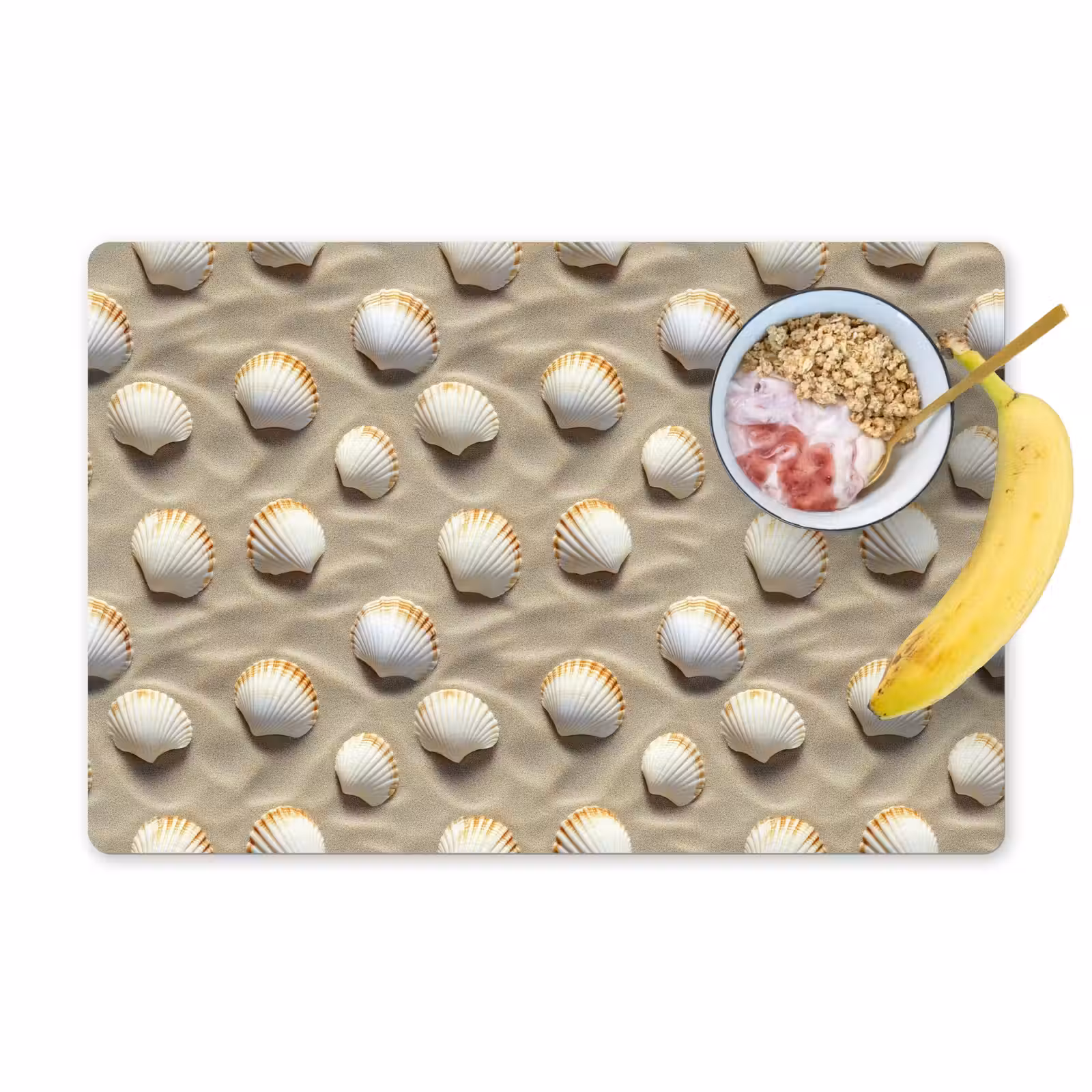 Placemat - 6 stuks - Schelpen - Zand - Maritiem — 1