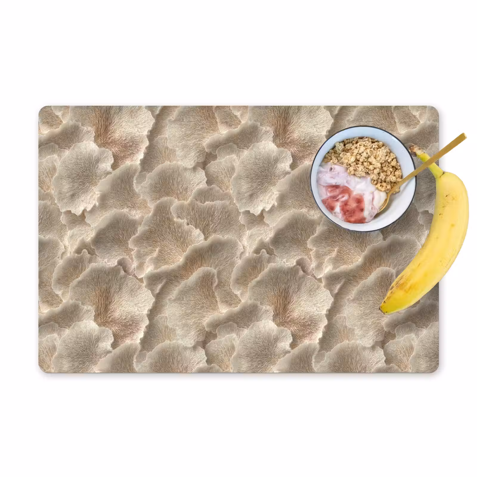 Placemat - 6 stuks - Waaierstructuren - Beige - Vezeltextuur — 1