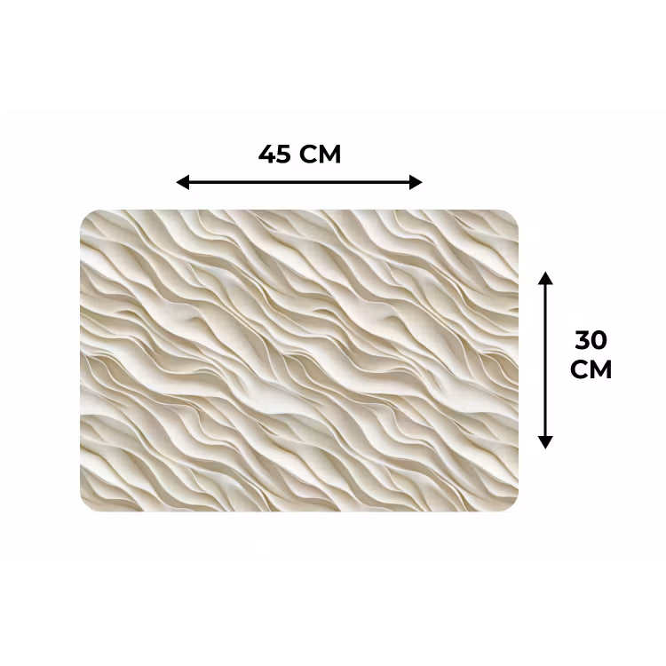 Placemat - 6 stuks - Golven - Wit - Minimalistisch — 3