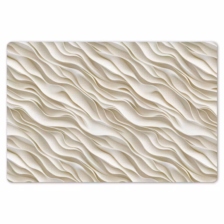 Placemat - 6 stuks - Golven - Wit - Minimalistisch — 7