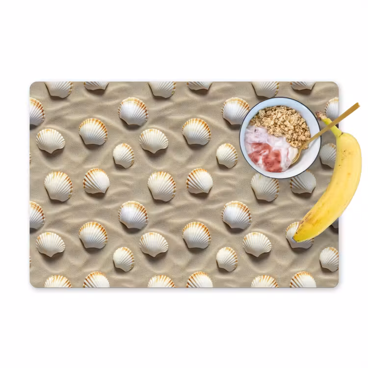 Placemat - 6 stuks - Schelpen - Zand - Maritiem — 1