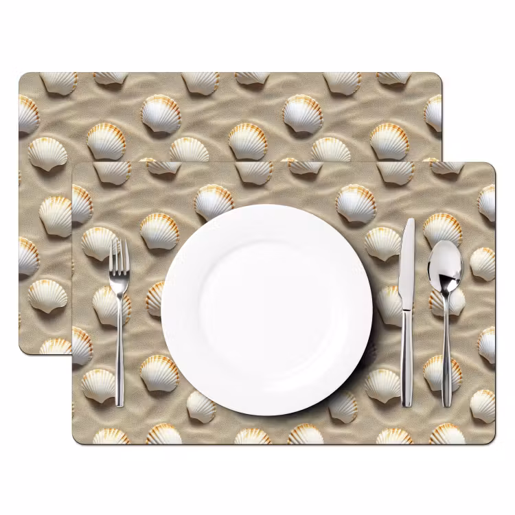 Placemat - 6 stuks - Schelpen - Zand - Maritiem — 2