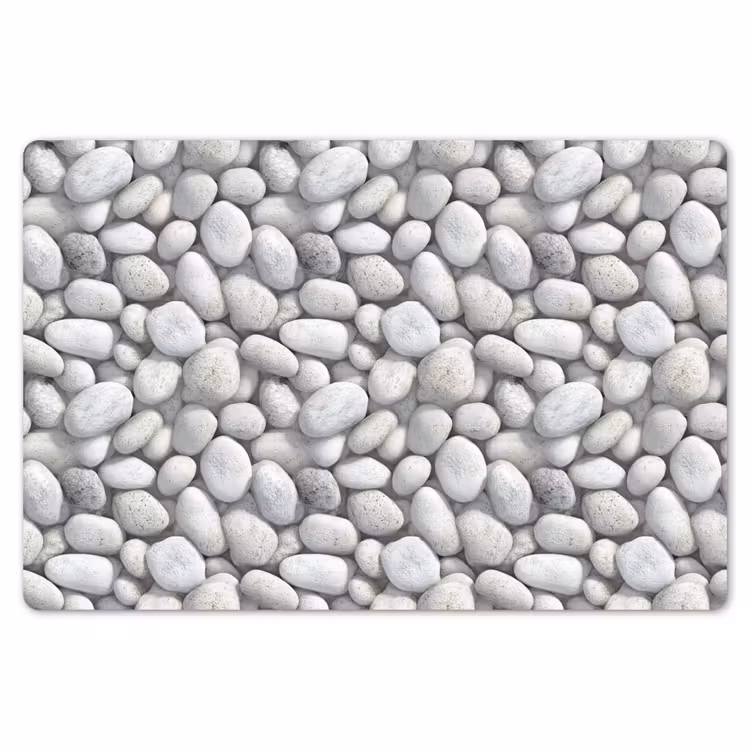Placemat - 6 stuks - Steentjes - Grijs - Ovaal — 7