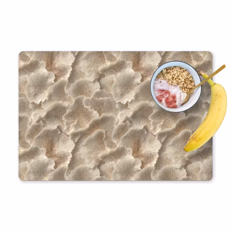 Placemat - 6 stuks - Waaierstructuren - Beige - Vezeltextuur — 1