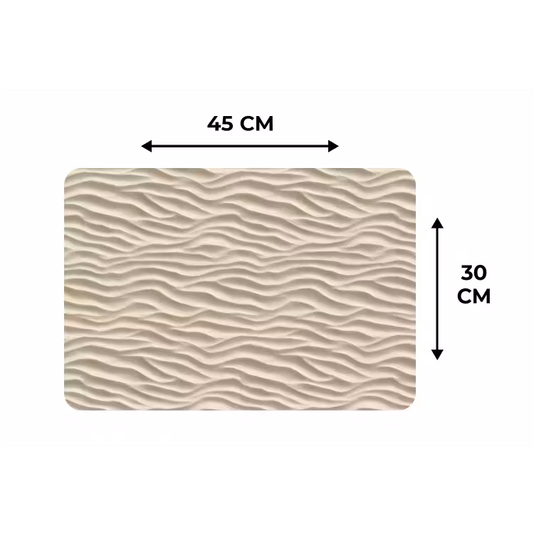 Placemat - 6 stuks - Zand - Golven - Beige — 3