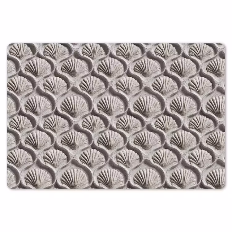 Placemat - 6 stuks - Zand - Schelpenvorm - Grijs — 7