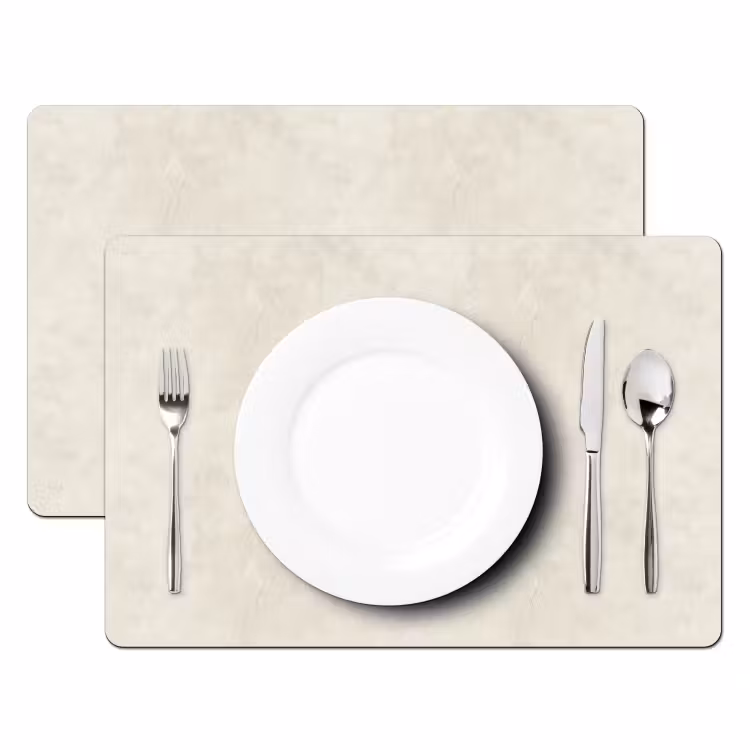 Placemat - 6 stuks - Crème - Egaal - Beton — 2