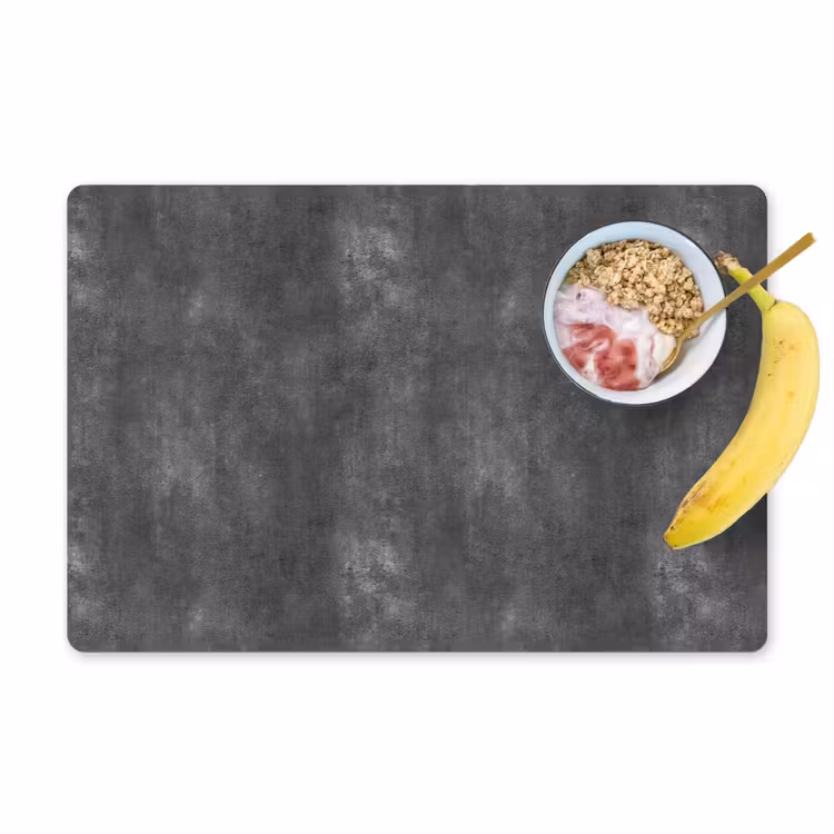 Placemat - 6 stuks - Donkergrijs - Ruw - Beton — 1