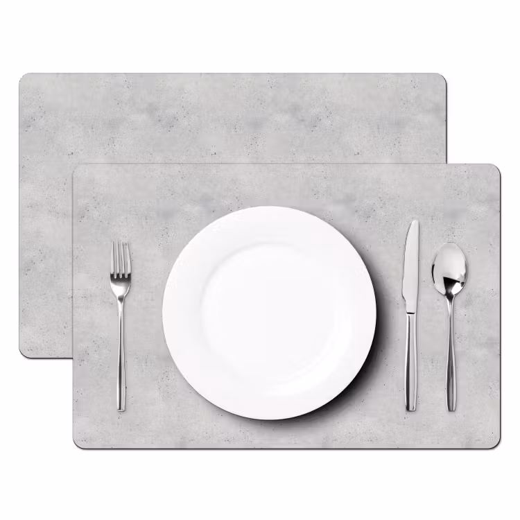 Placemat - 6 stuks - Grijs - Beton - Neutraal — 2