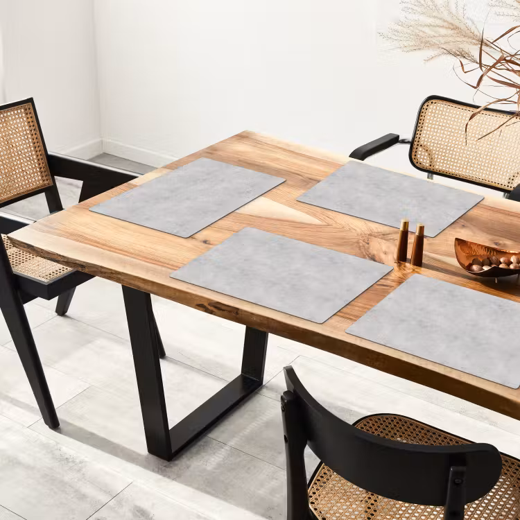 Placemat - 6 stuks - Grijs - Beton - Neutraal — 5