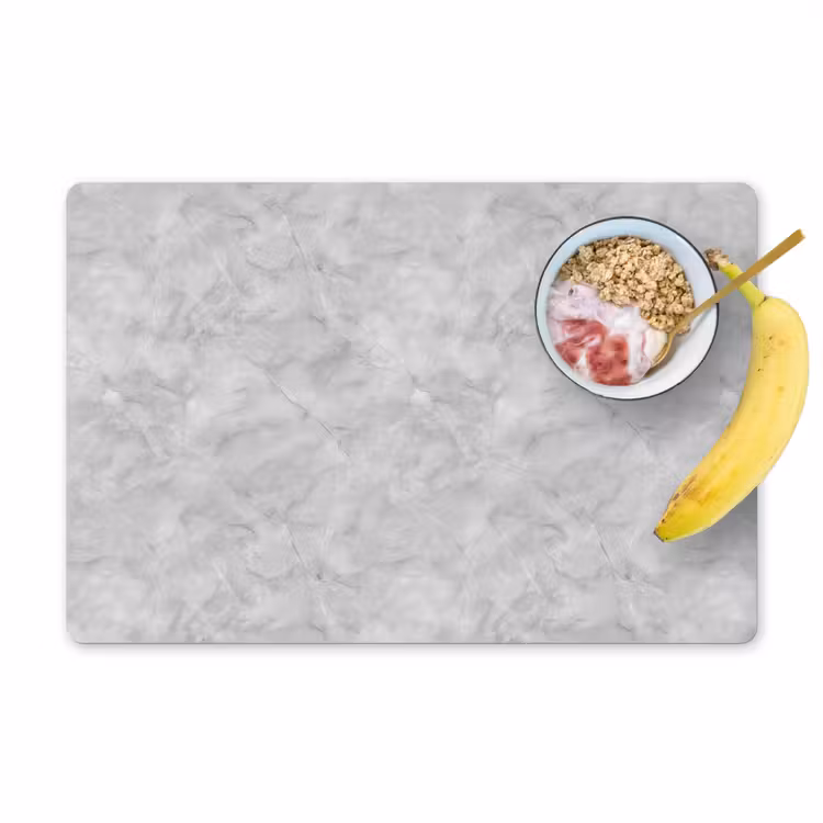 Placemat - 6 stuks - Grijs - Marmer - Mat — 1