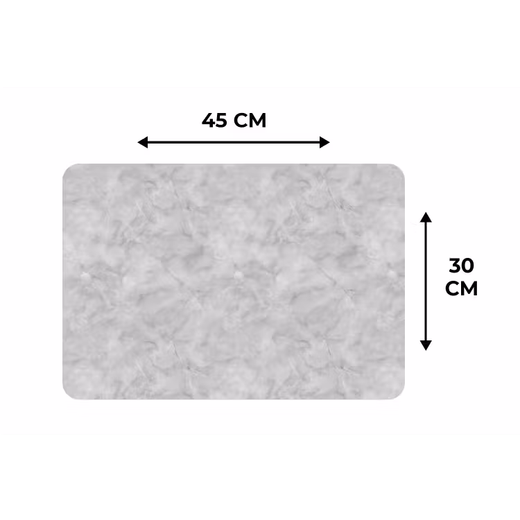 Placemat - 6 stuks - Grijs - Marmer - Mat — 3