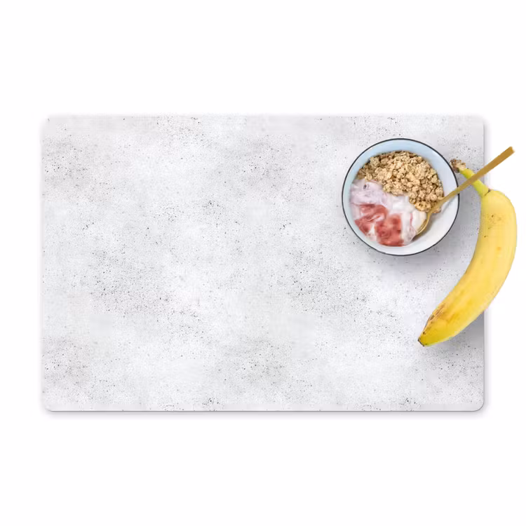 Placemat - 6 stuks - Lichtgrijs - Betonstructuur - Subtiel — 1