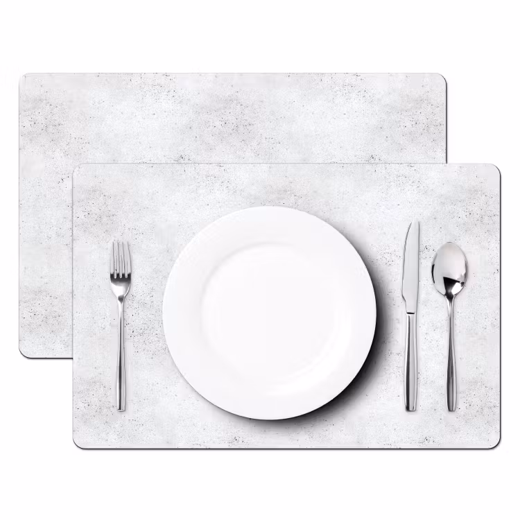 Placemat - 6 stuks - Lichtgrijs - Betonstructuur - Subtiel — 2