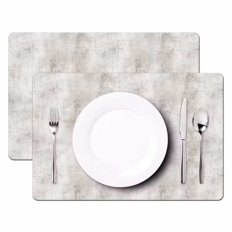 Placemat - 6 stuks - Grijs - Beton - Verweerd — 2